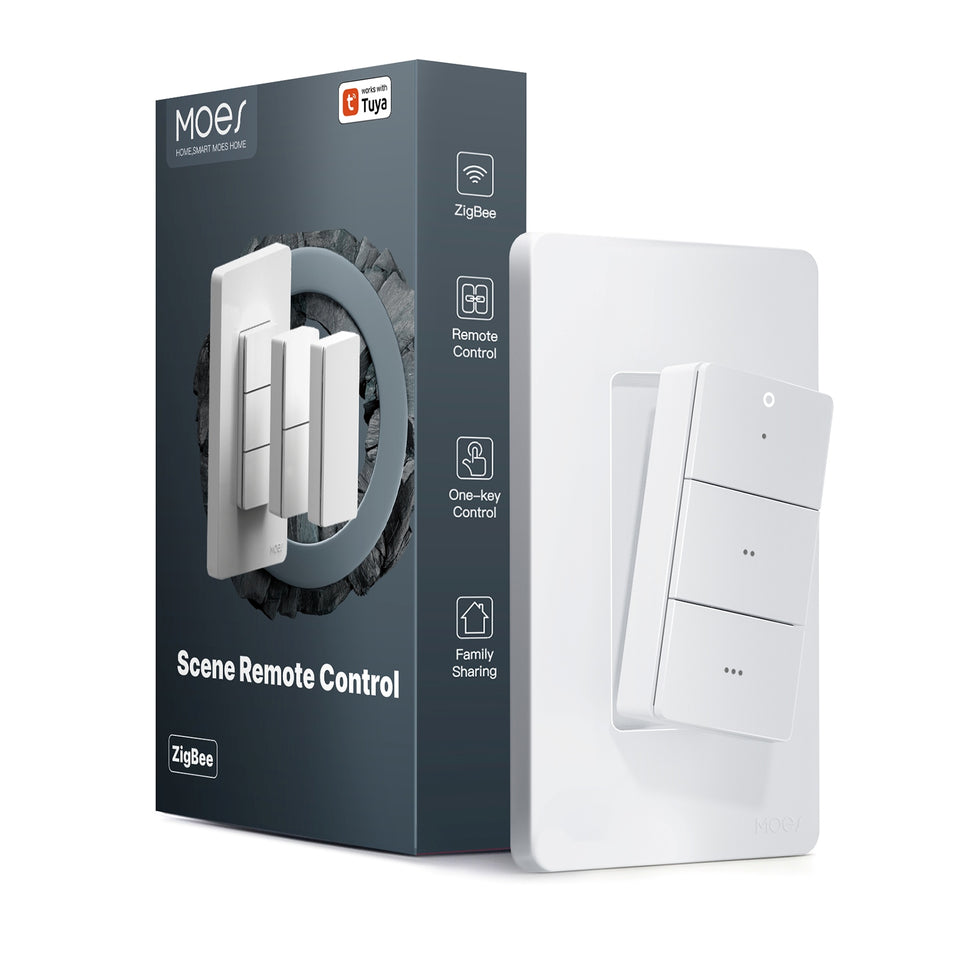 MOES ZT-B-US3-WH-MS — ปุ่มกดฉาก 3 ปุ่ม